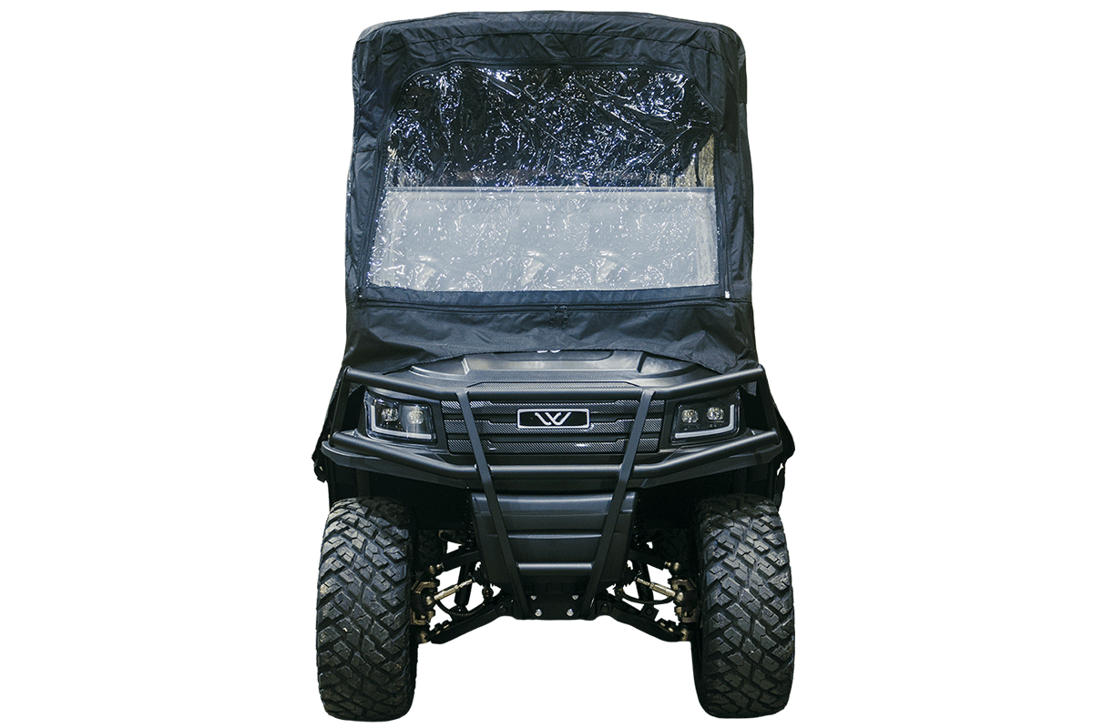 Fort facing golf cart FF4 Whisper model enclosure front view